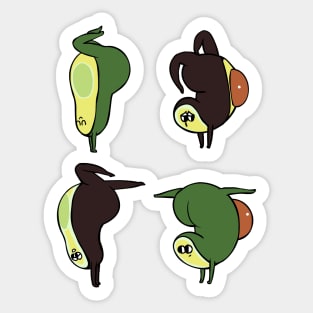 Handstand Avocado Sticker